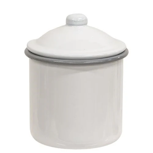 Set of 3 Gray Rim Enamelware Canisters - Image 3