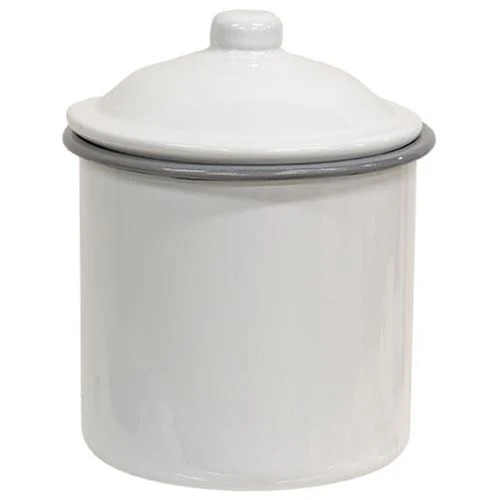 Set of 3 Gray Rim Enamelware Canisters - Image 4