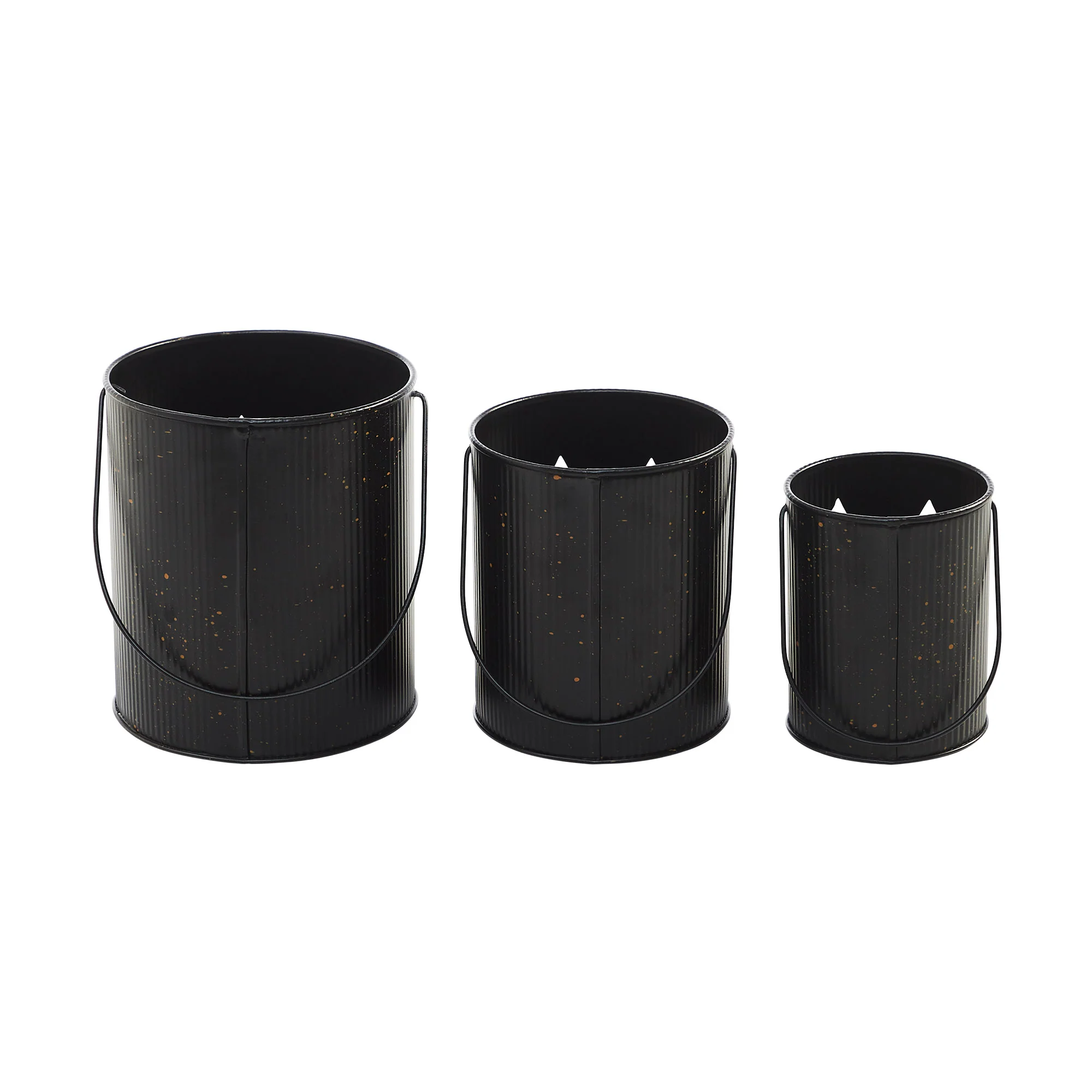Set of 3 Halloween Jack O Lantern Buckets - Image 3