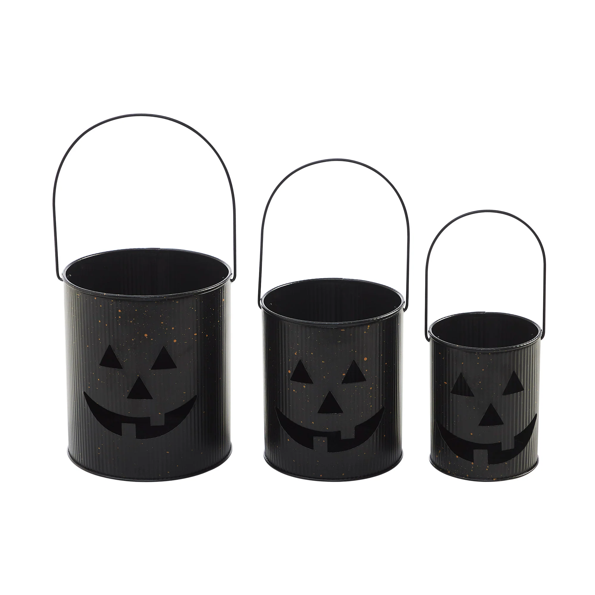 Set of 3 Halloween Jack O Lantern Buckets - Image 4