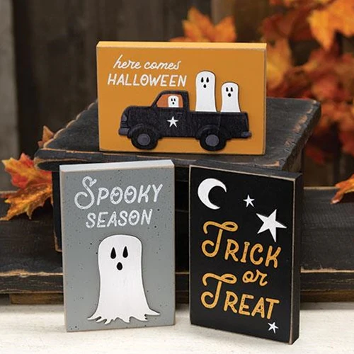 Set of 3 Halloween Layered Block Signs 4" x 6" - Image 2