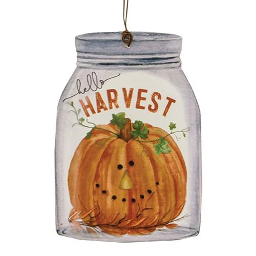Set of 3 Happy Fall Mason Jar Shaped Ornaments - Image 3