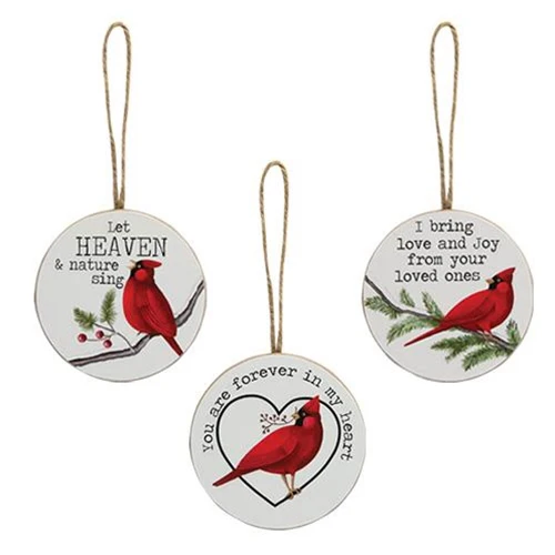 💙 Set of 3 Heaven & Nature Sing Cardinal Ornaments