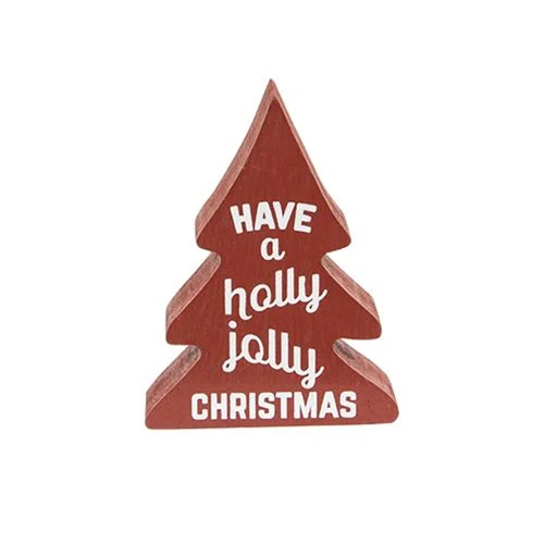 Set of 3 Holly Jolly Chunky Small Wooden Trees - Image 2