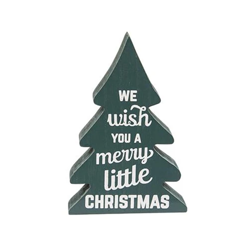 Set of 3 Holly Jolly Chunky Small Wooden Trees - Image 4