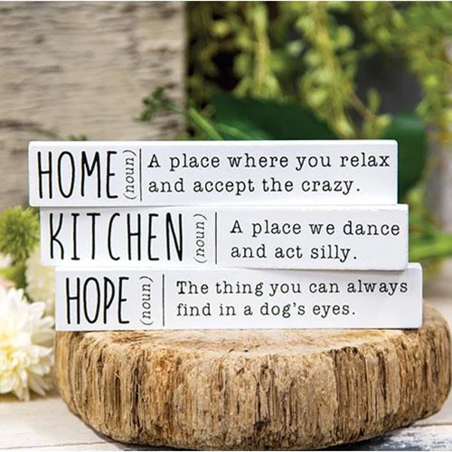 Set of 3 Home Kitchen Hope Definition Mini Sticks