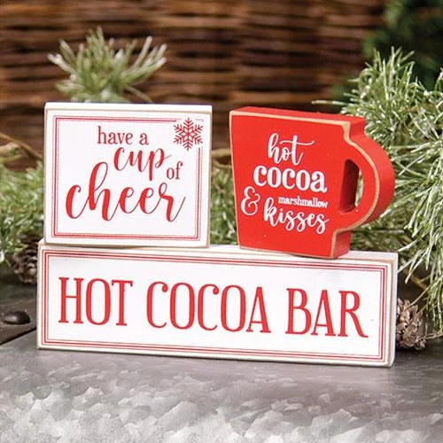๐ Set of 3 Hot Cocoa Bar Wooden Blocks - Image 2
