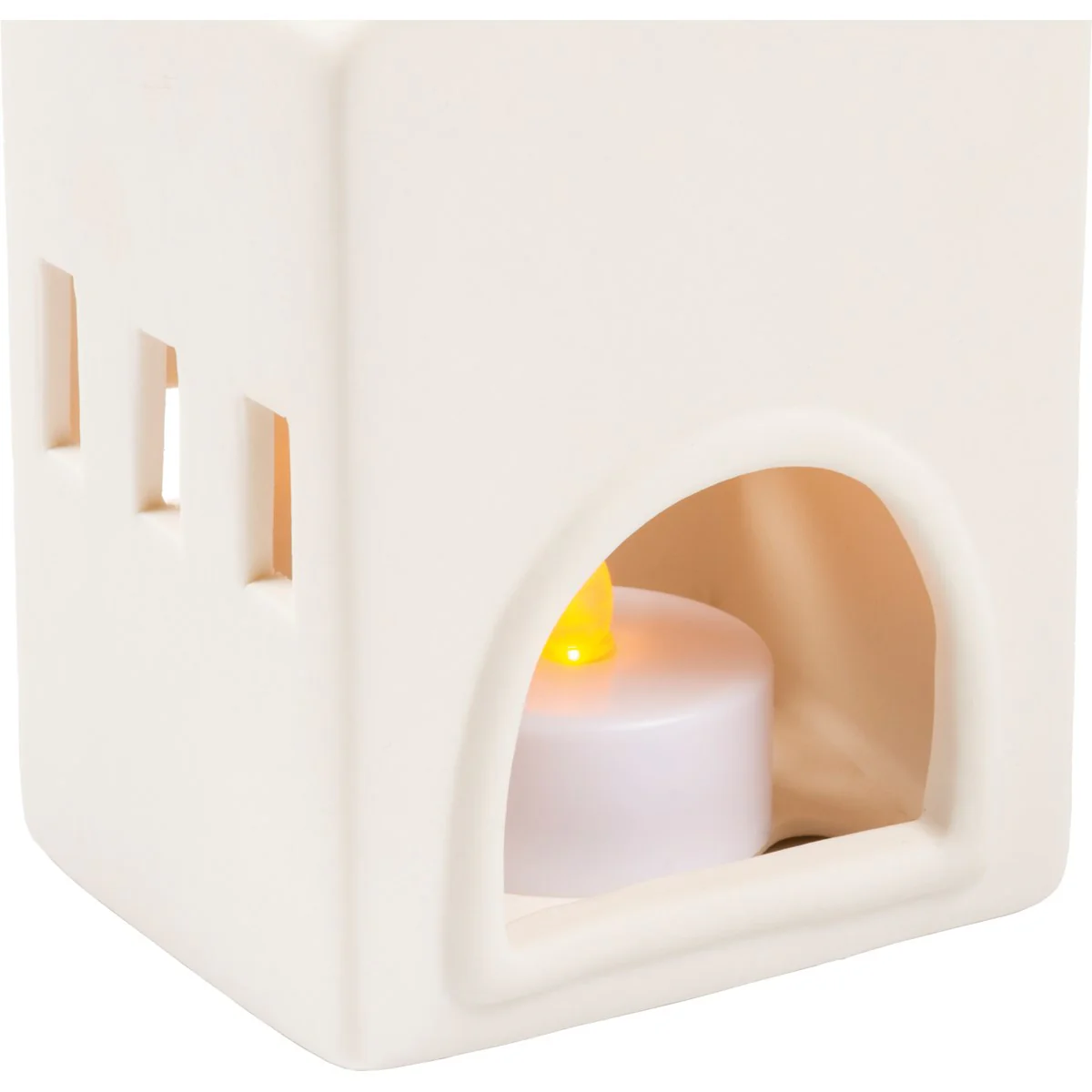 Set of 3 House Shaped Candle Holder with Battery Powered Tealight - Image 6