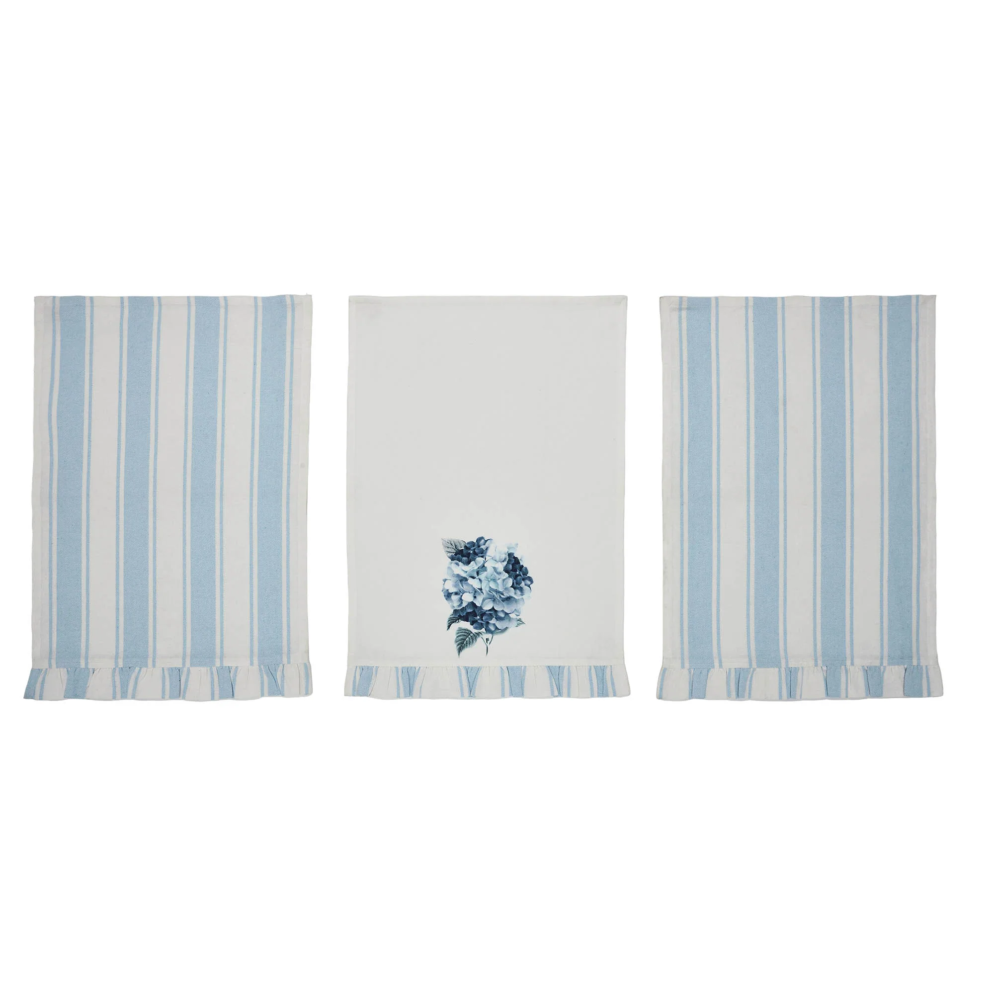 Set of 3 Hydrangea Ruffled Tea Towels - Image 2