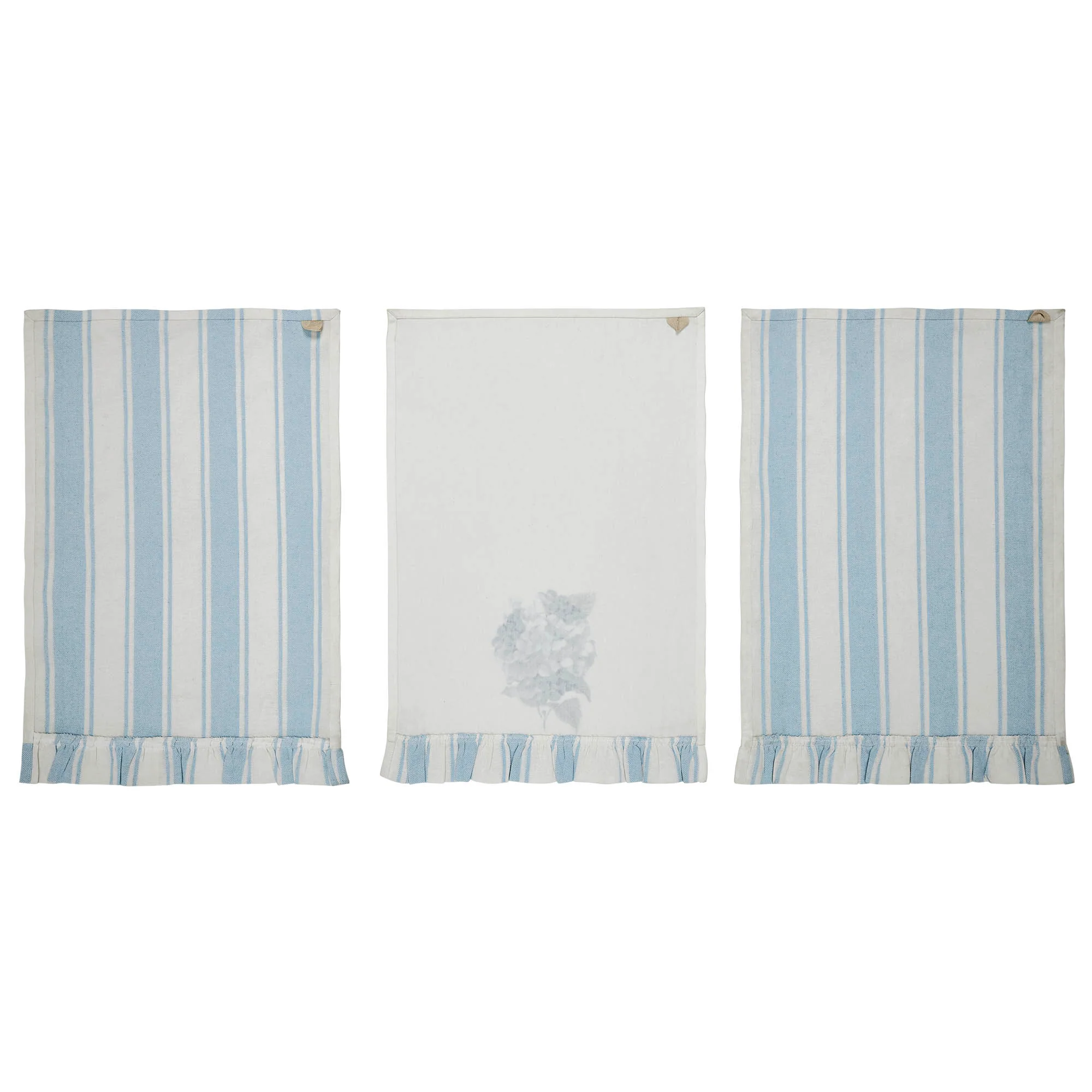 Set of 3 Hydrangea Ruffled Tea Towels - Image 3