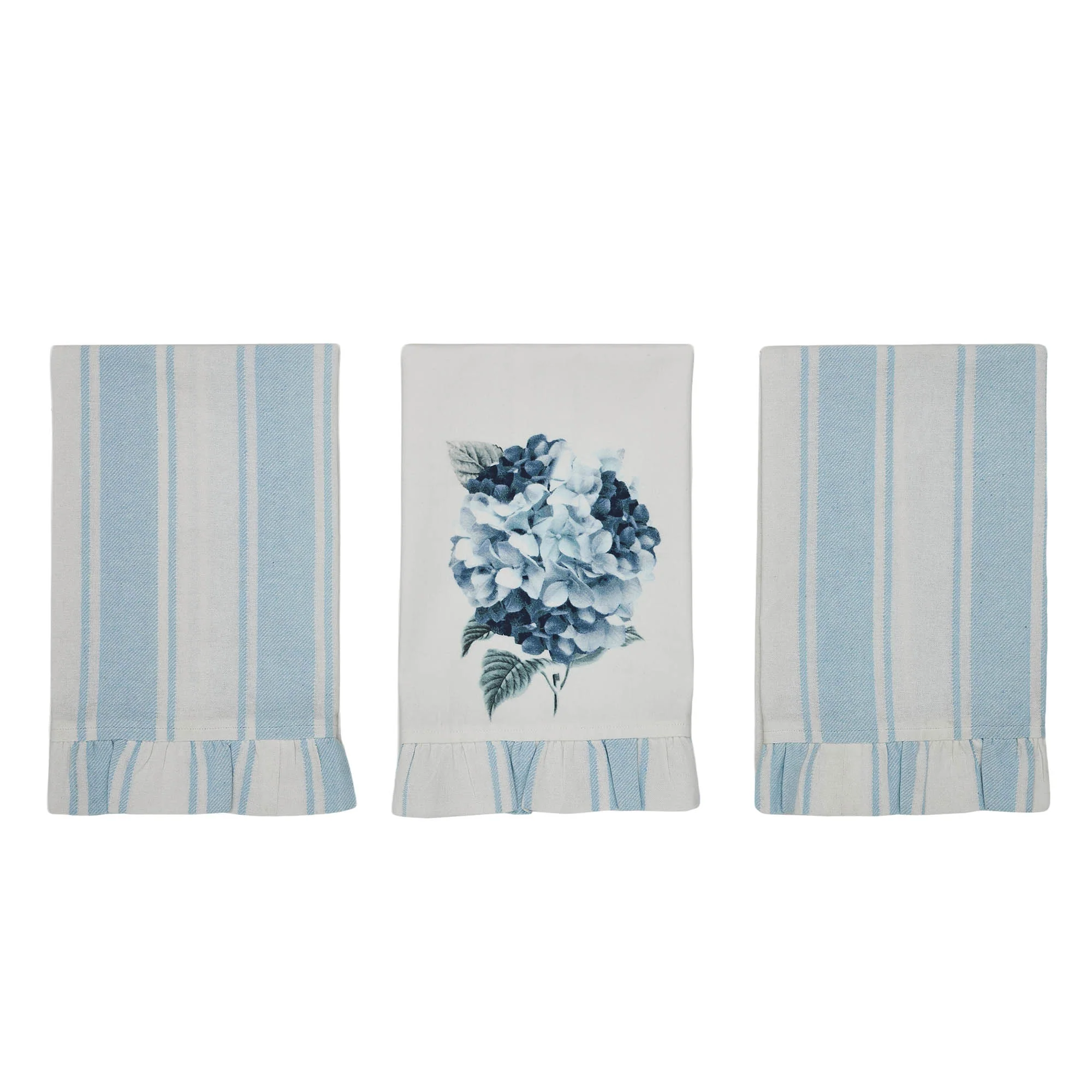 Set of 3 Hydrangea Ruffled Tea Towels - Image 4