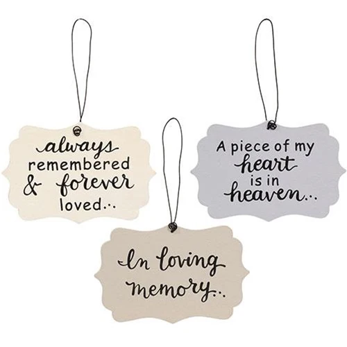 Set of 3 In Loving Memory Ornaments