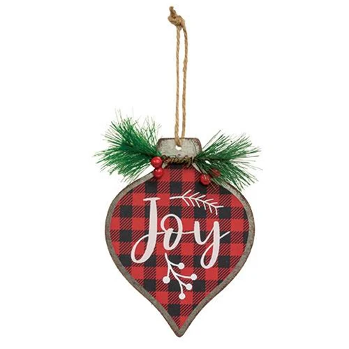 Set of 3 Joy Merry Peace Metal Ornaments - Image 4