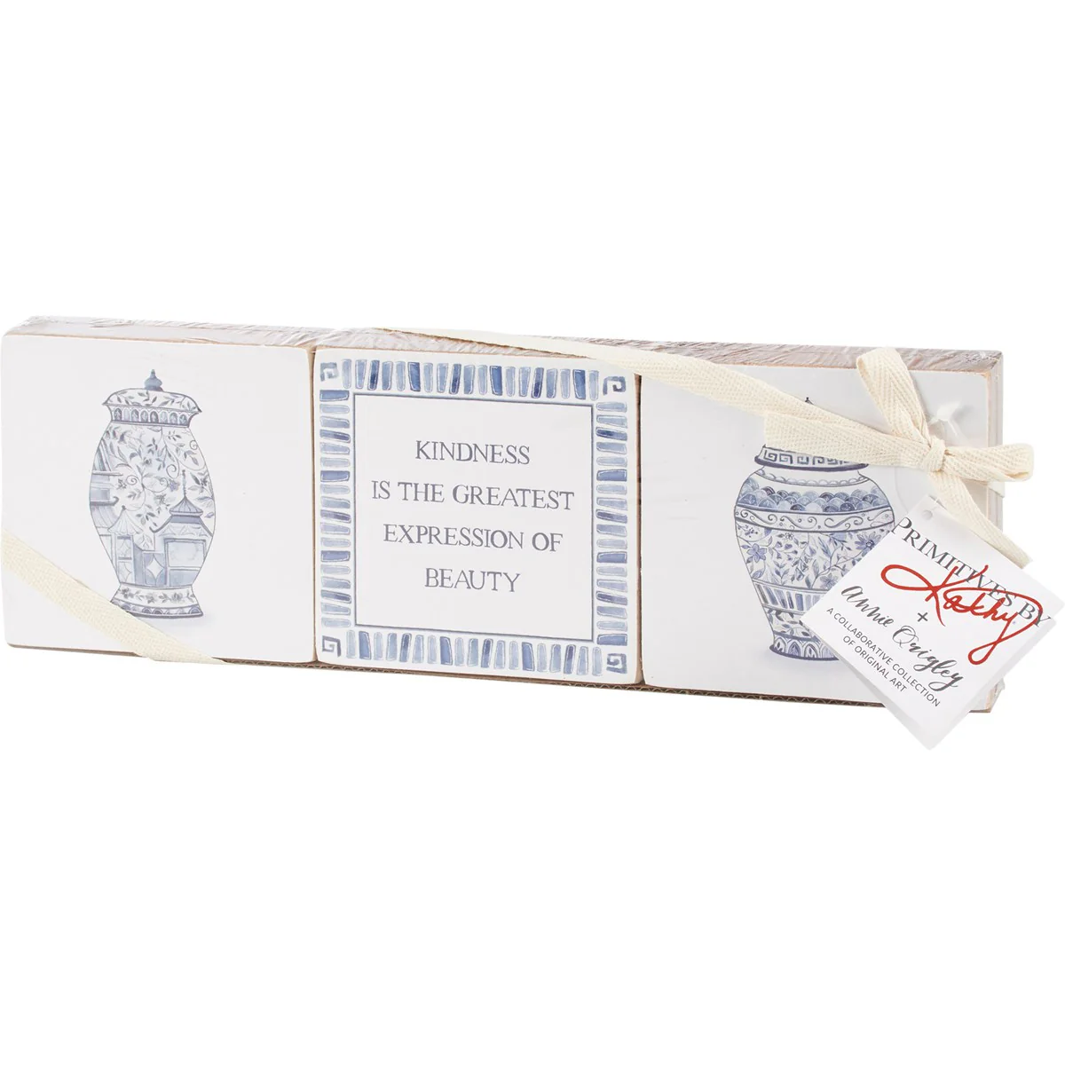 Surprise Me Sale 🤭 💙 Set of 3 Kindness Is Beauty Block Signs Cottage Style - Image 7