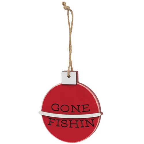 ๐ Set of 3 Lake Fishing Wooden Ornaments - Image 4