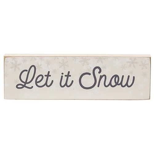 ๐ Set of 3 Let It Snow Skinny Wooden Block Signs - Image 4