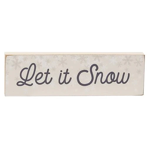๐ Set of 3 Let It Snow Skinny Wooden Block Signs - Image 5