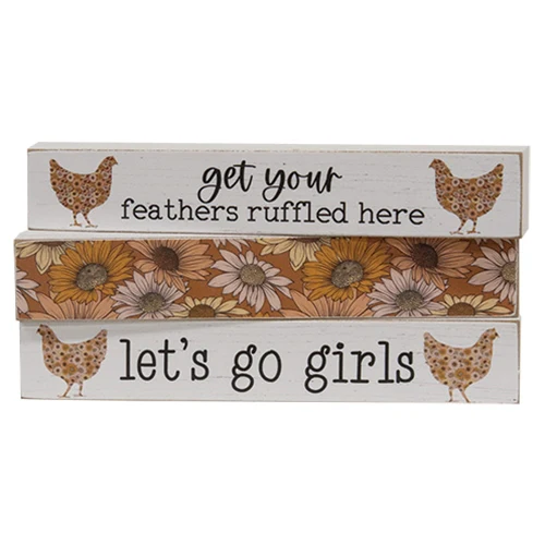 Set of 3 Let's Go Girls Floral Chicken Mini Sticks - Image 5