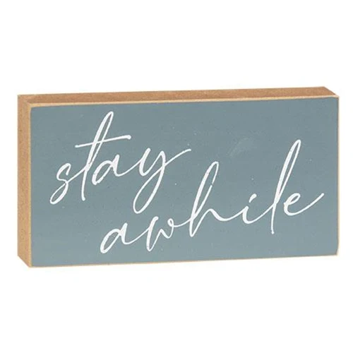 Set of 3 Let's Stay Home Stay Awhile Mini Blocks - Image 4