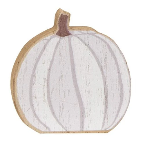 Set of 3 Lil' White & Gray Chunky Pumpkin Sitters - Image 2