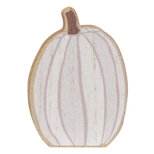 Set of 3 Lil' White & Gray Chunky Pumpkin Sitters - Image 3