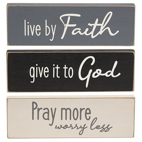 💙 Set of 3 Live By Faith Religious Mini Blocks - Image 2