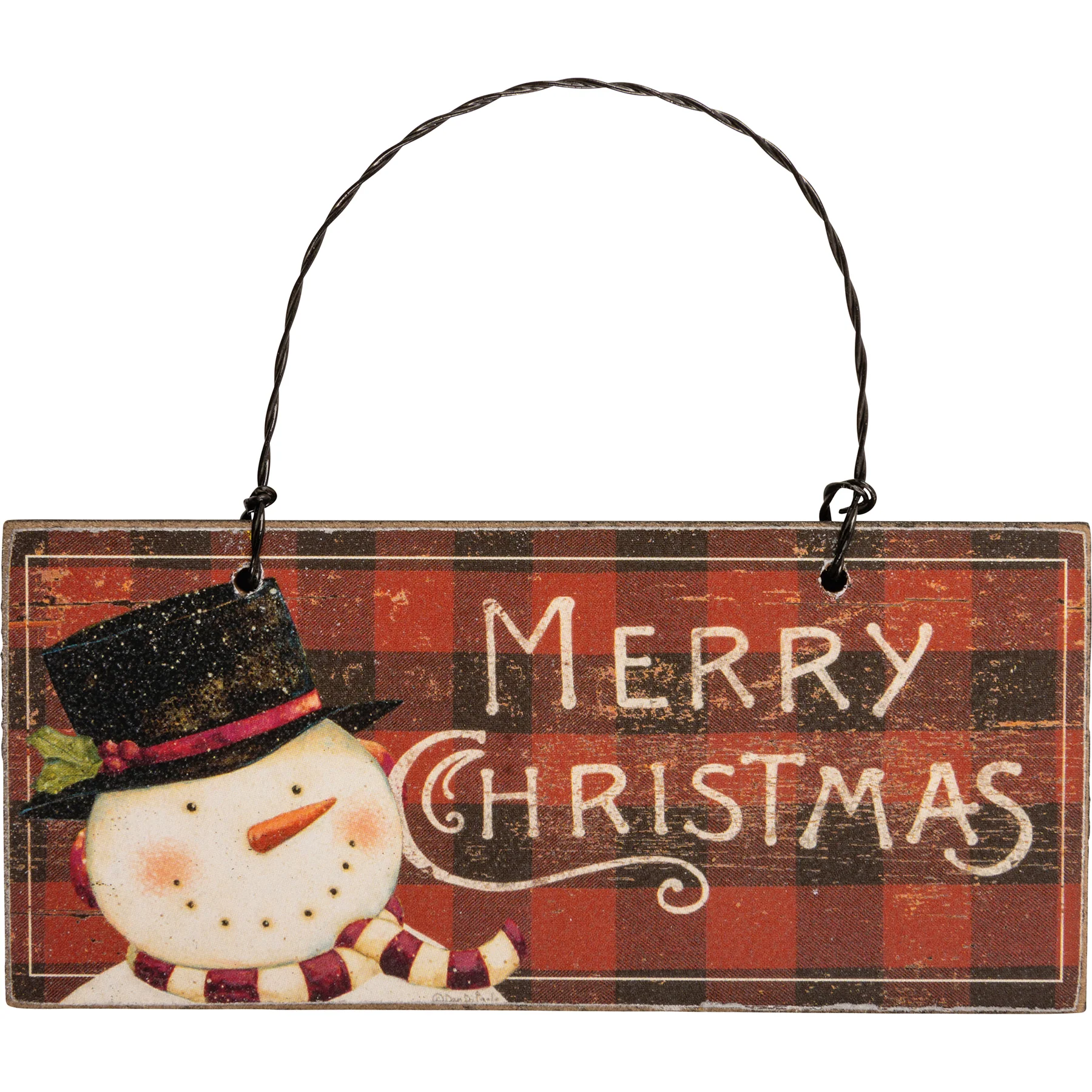 Surprise Me Sale 🤭 💙 Set of 3 Love Never Melts Snowmen Buffalo Plaid Ornaments - Image 6