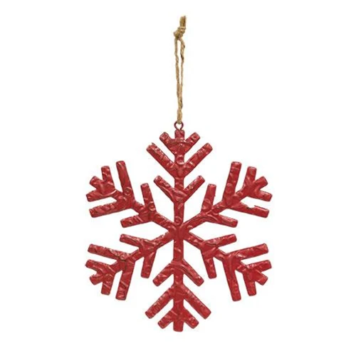 Set of 3 Metal Embossed Christmas Snowflakes 7" - Image 2