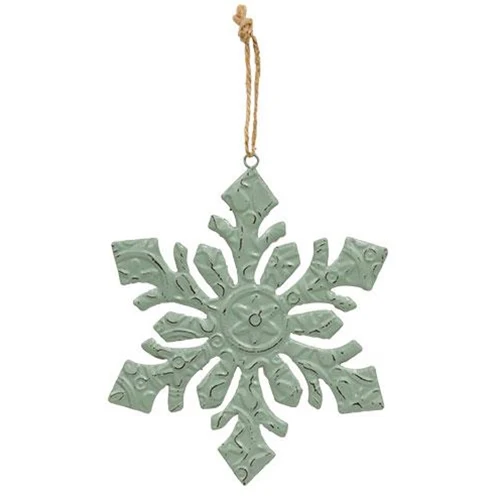 Set of 3 Metal Embossed Christmas Snowflakes 7" - Image 3