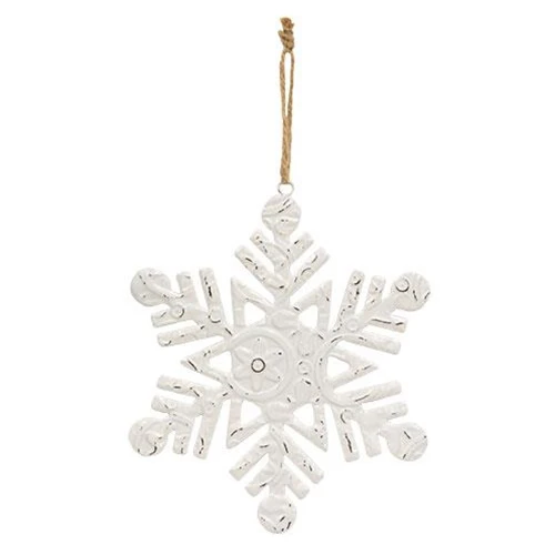 Set of 3 Metal Embossed Christmas Snowflakes 7" - Image 4
