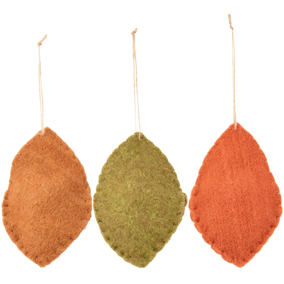 Set of 3 Mice In Leaves Felt Critter Ornaments - Image 2
