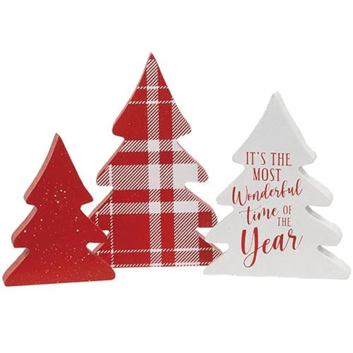 💙 Set of 3 Most Wonderful Time Christmas Tree Sitters