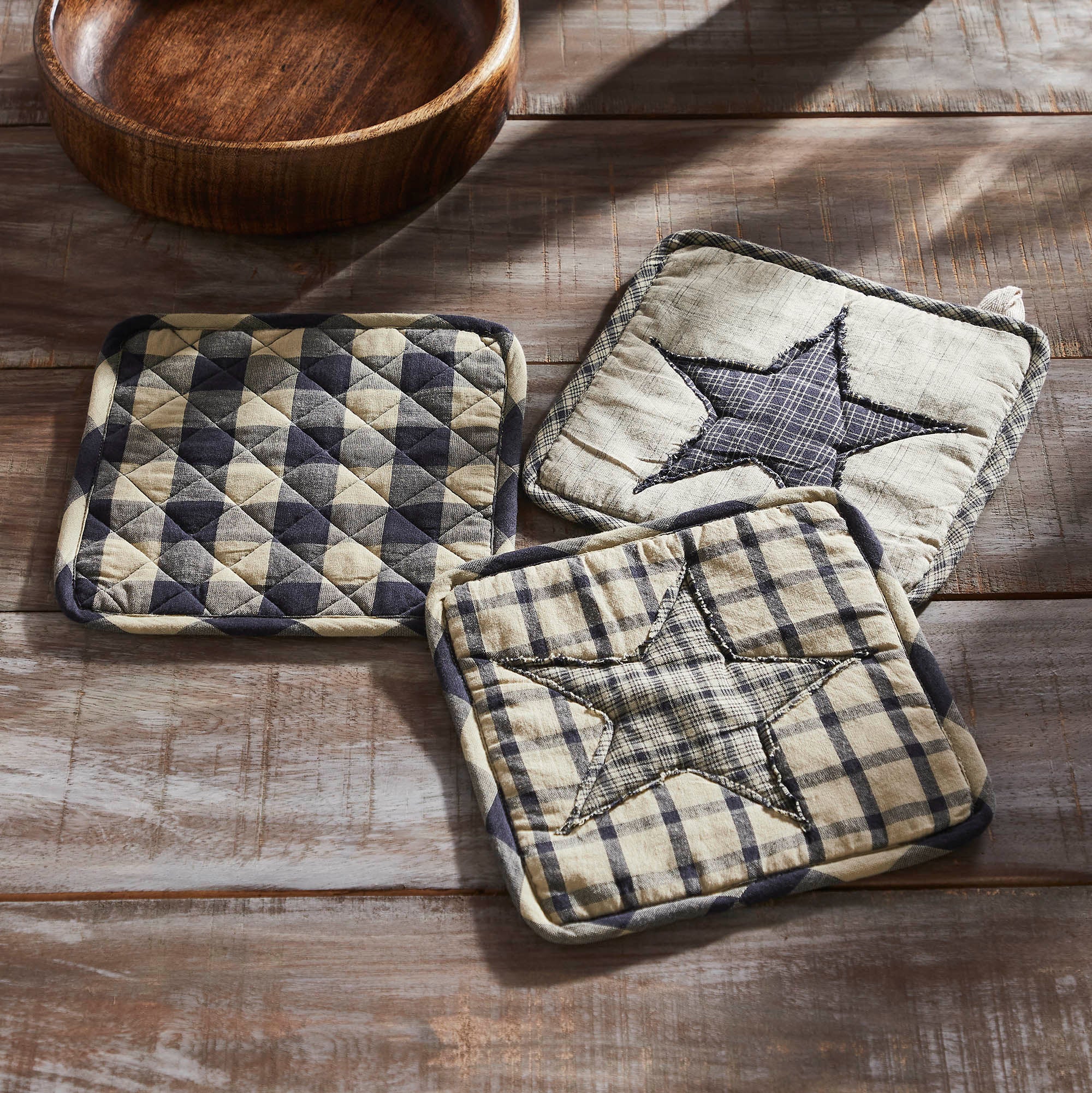 Set of 3 My Country Star Patchwork Pot Holders