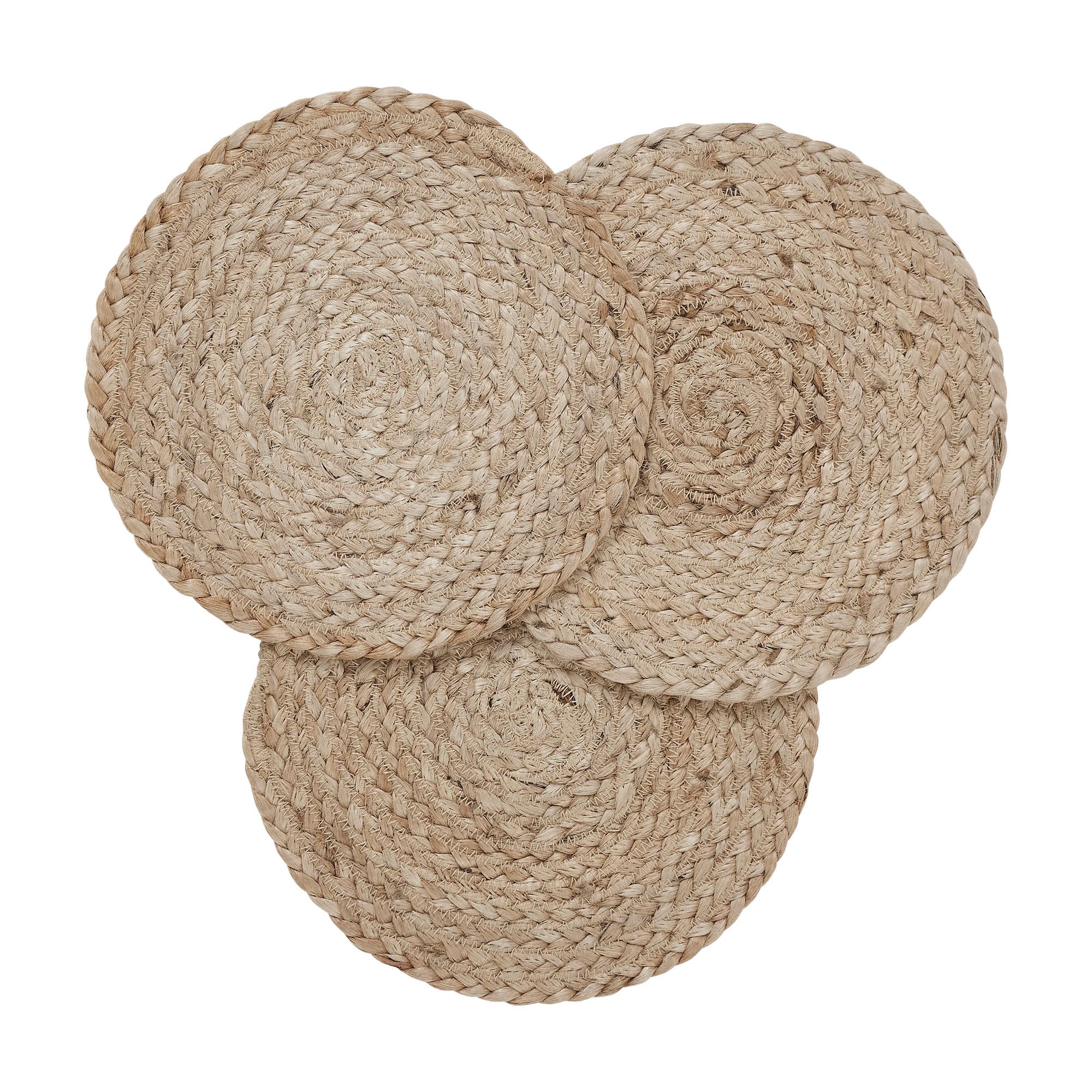 Set of 3 Natural Jute Trivet 8" diameter - Image 3