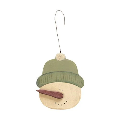 Set of 3 Painted Snowman in Hat Ornaments - Image 2