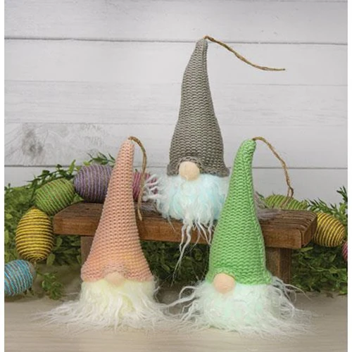 Set of 3 Pastel Hats Gnome Ornaments - Image 2