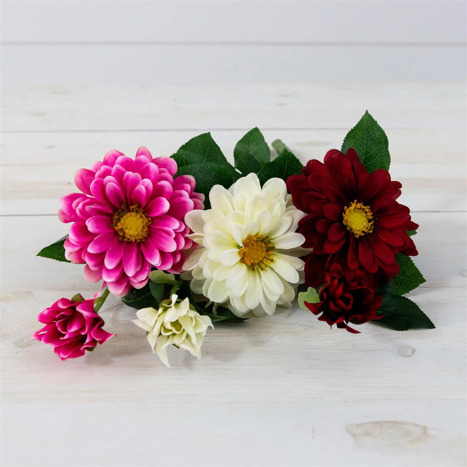 Set of 3 Pink Burgundy and Cream 18" Faux Floral Stems - Image 3
