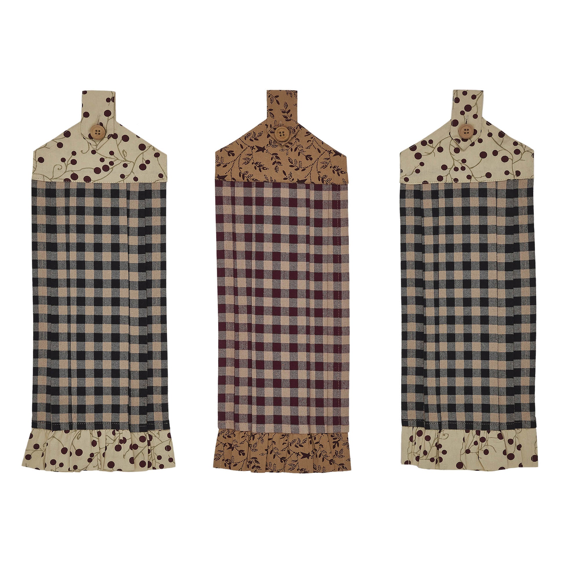 Set of 3 Pip Vinestar Button Loop Tea Towels - Image 2