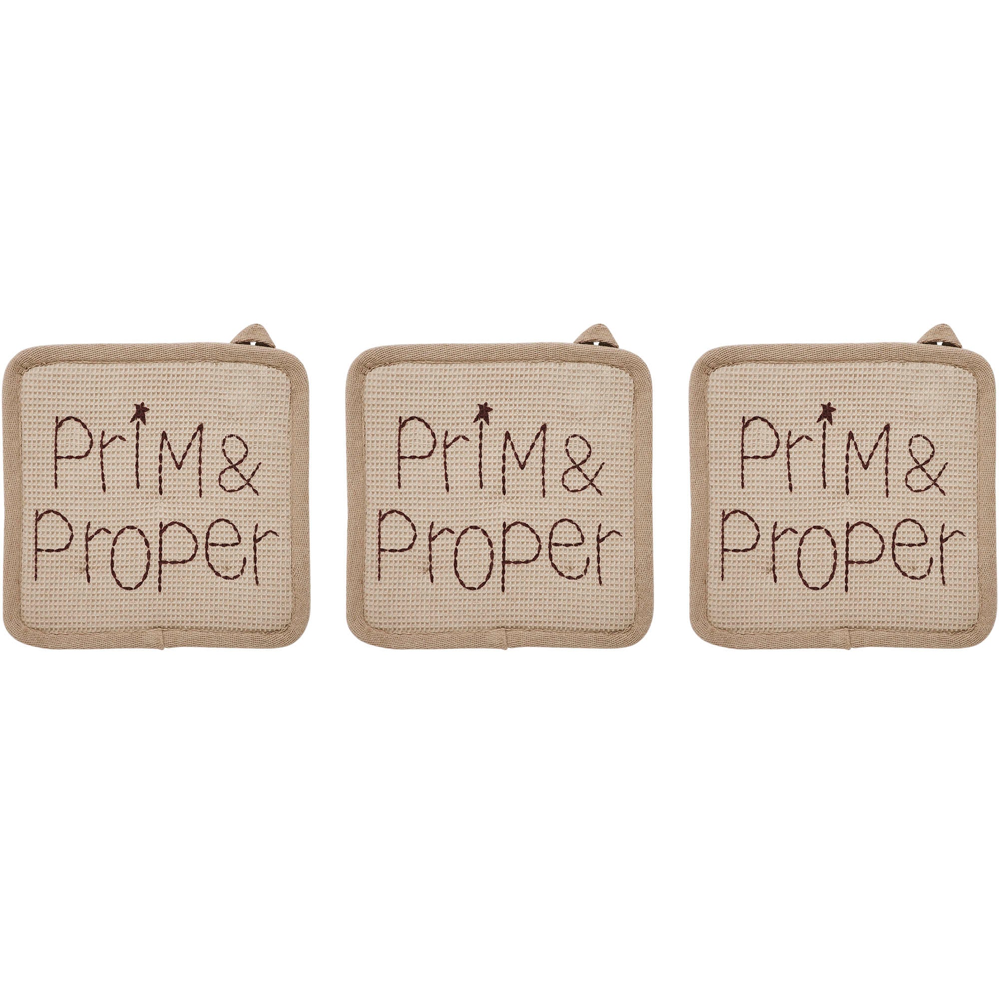 Set of 3 Prim & Proper Primitive Pot Holders - Image 2