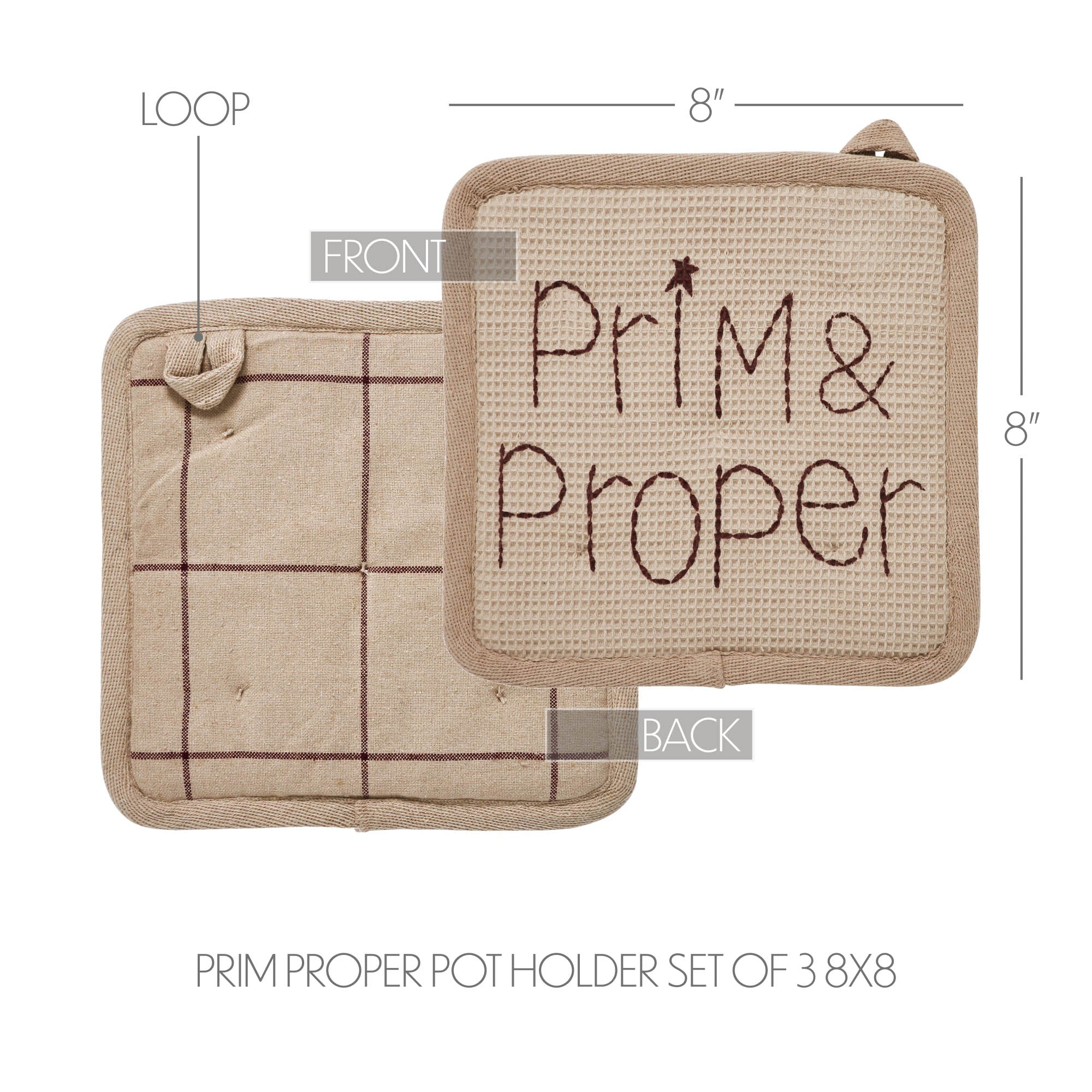 Set of 3 Prim & Proper Primitive Pot Holders - Image 5
