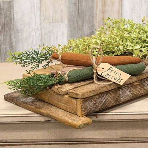 Set of 3 Primitive Style Fabric Carrots with Tag - Image 2