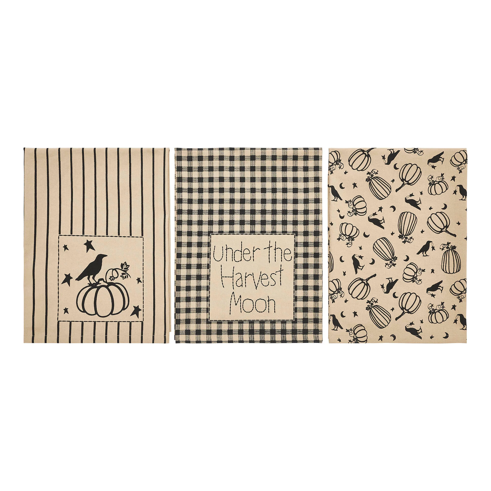 Set of 3 Raven Harvest Pumpkin Tea Towels - Image 2