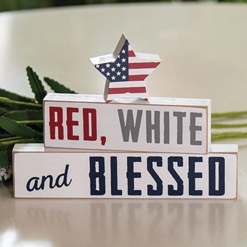 ๐ Set of 3 Red, White and Blessed Mini Blocks