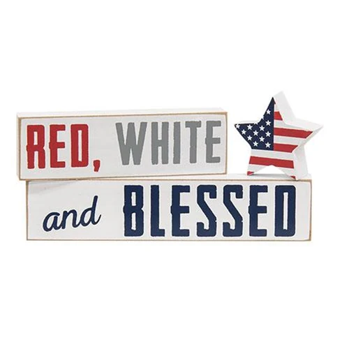 ๐ Set of 3 Red, White and Blessed Mini Blocks - Image 2