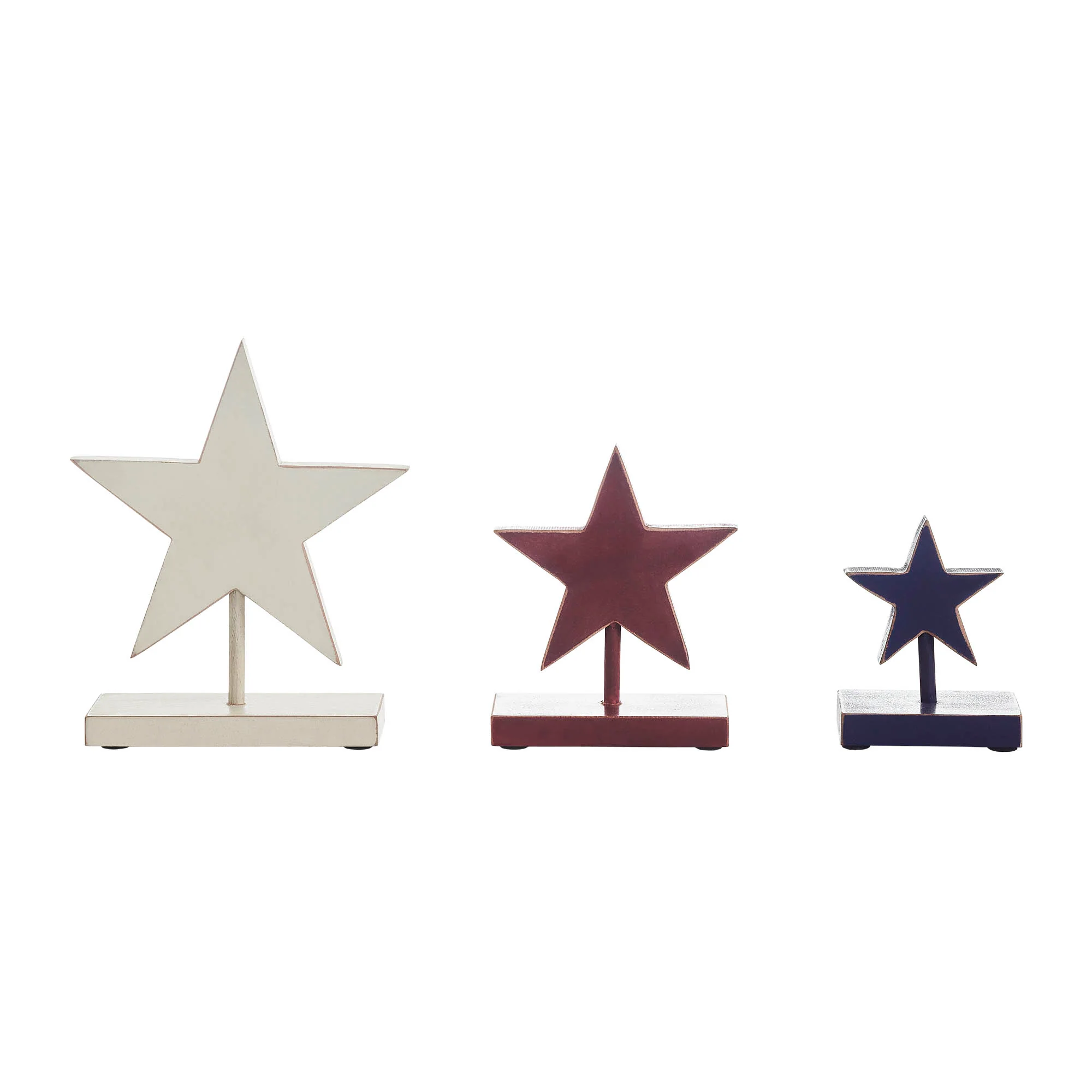 💙 Set of 3 Red White and Blue Wooden Star Sitters - Image 2