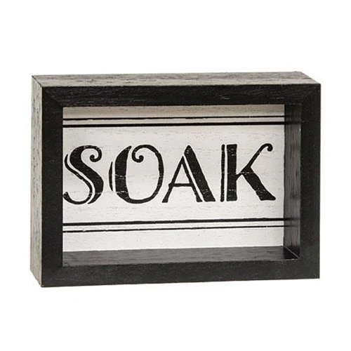 Set of 3 Relax Soak Wash Small Bathroom Box Signs - Image 4