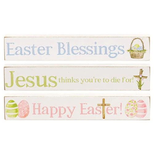 💙 Set of 3 Religious Easter Mini Wooden Sticks - Image 2