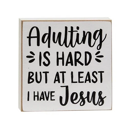 Set of 3 Religious The Struggle Is Real 4" Square Block Signs - Image 3