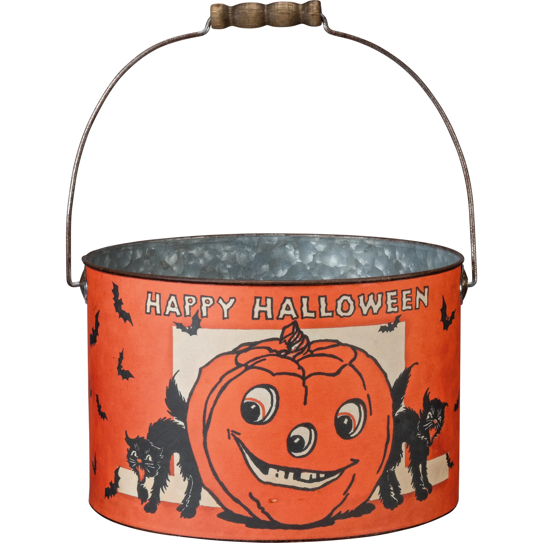 Set of 3 Retro Halloween Jack and Cat Bucket Set - Image 4