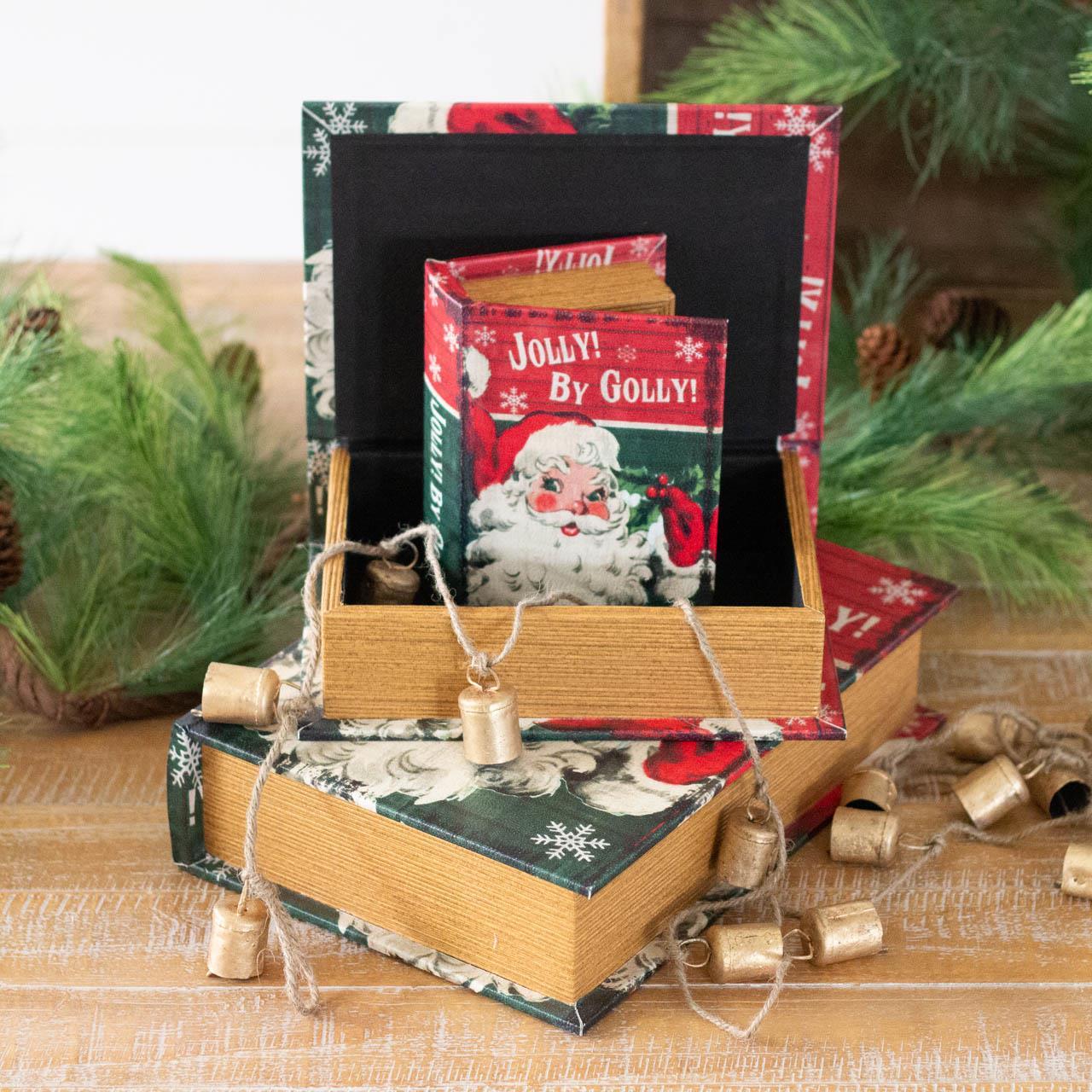 Set of 3 Santa Nested Book Boxes - Image 2